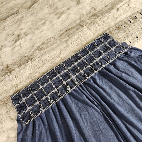 Sozy Camila Modern Navy Blue Chic Soft Modal Midi Skirt with Pockets Size S - Picture 4 of 6